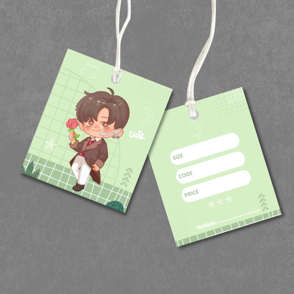 Combo 100 Mác quần áo, tag quần áo size 4.5x4.5cm