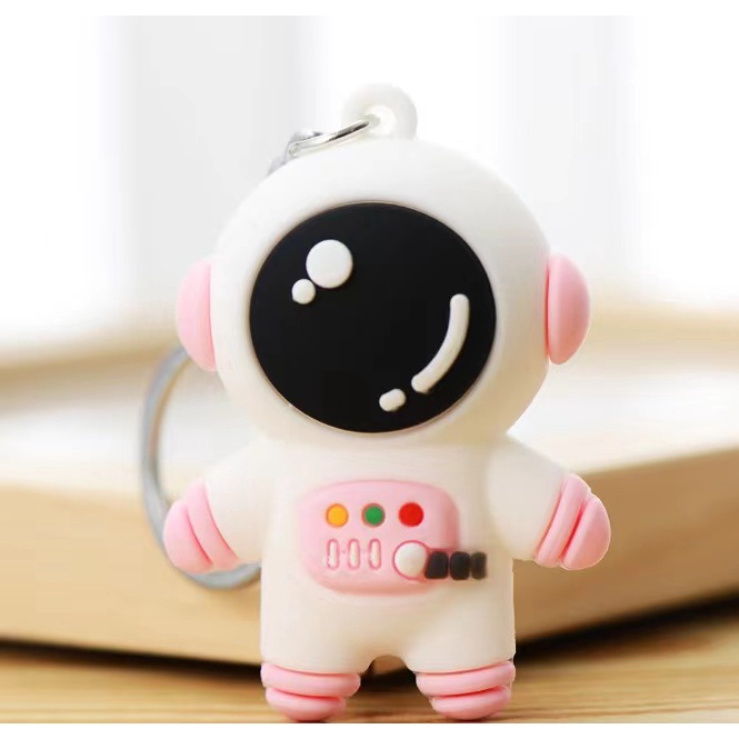 Móc Khóa Cao Su Mềm Hình Phi Hành Gia Hoạt Hình