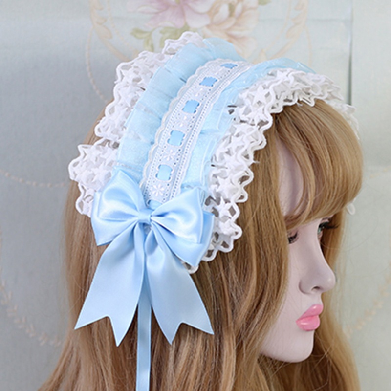 Vic Ngôi Sao Ren Đầu Gothic Người Giúp Việc Xù Mũ Đội Đầu Đồ Trang Trí Ruy Băng Nơ Kẹp Tóc Vintage Cosplay Đảng Tóc Accesso