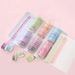MEGOCE 6 cuộn / hộp Băng che mặt Lưới Washitape Kawaii DIY Nhật ký Nhãn dán