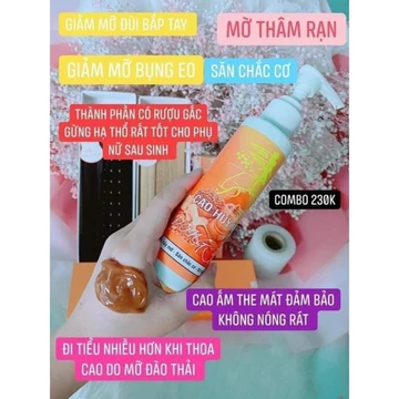 Kem Tan Mỡ, Cao Gừng Hủy Mỡ Đông Y [TẶNG THƯỚC DÂY+ NILONG ] - Giảm Thâm Rạng Da Sau Sinh- Giảm Mỡ Bụng Đùi Băp Tay