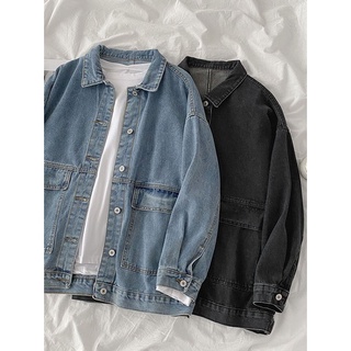 Phong Cách Hàn Quốc Nữ Trơn Áo Khoác Denim Dài Tay Rời Áo Khoác Quần Jean Ngắn