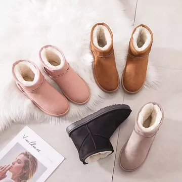 Boots nữ cổ ngắn lót lông, boots nữ sành điệu,giày boots nữ