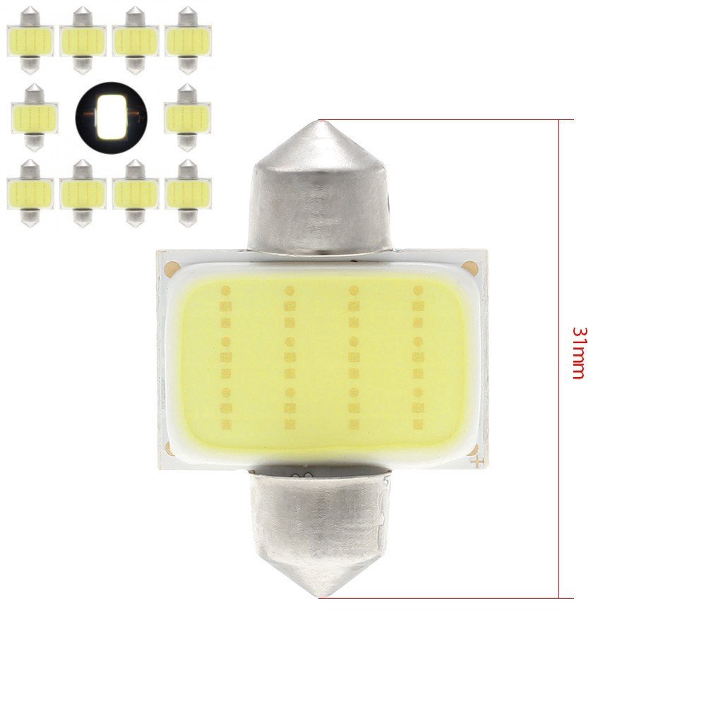 Bộ 10 bóng đèn LED 12v ánh sáng trắng chuyên dụng cho xe ô tô