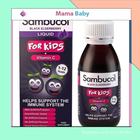 Siro tăng đề kháng hàng ngày Sambucol for kid 120ml cho bé 3-12 tuổi sile