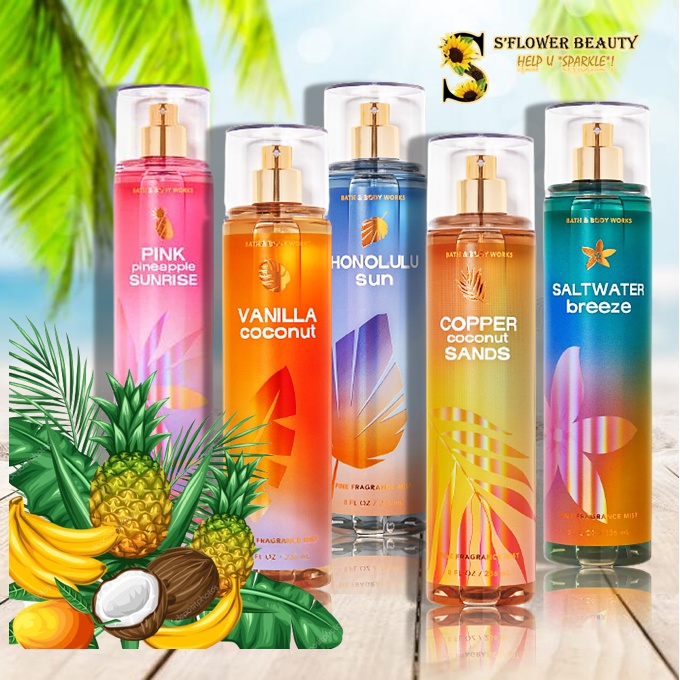 Xịt Thơm Nước Hoa Bath & Body Works Body Mist Pink Pineapple Vanilla Coconut Copper