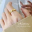 Nhẫn titan không gỉ mạ vàng 18k thiết kế họa tiết đơn giản thanh lịch dành cho nữ
