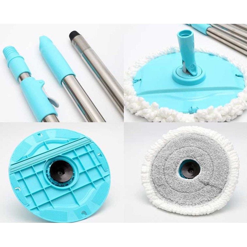 Bộ cây lau nhà xoay tay LocknLock corner spin mop ETM494 xanh dương - K-MALL