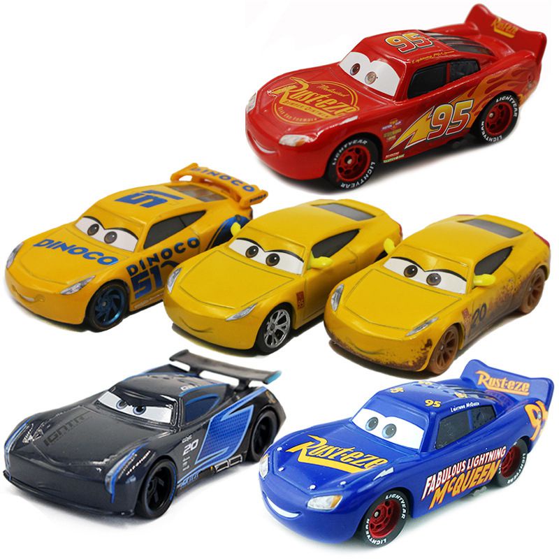 3 Xe sưu tập Champion Mcqueen Black Storm Jackson 51 Race Car Hợp kim