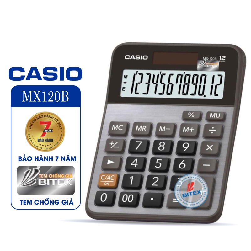 Máy Tính Casio MX-120B - HÀNG CHỈNH HÃNG CASIO BẢO HÀNH 7 NĂM ( 1 ĐỔI 1 ...