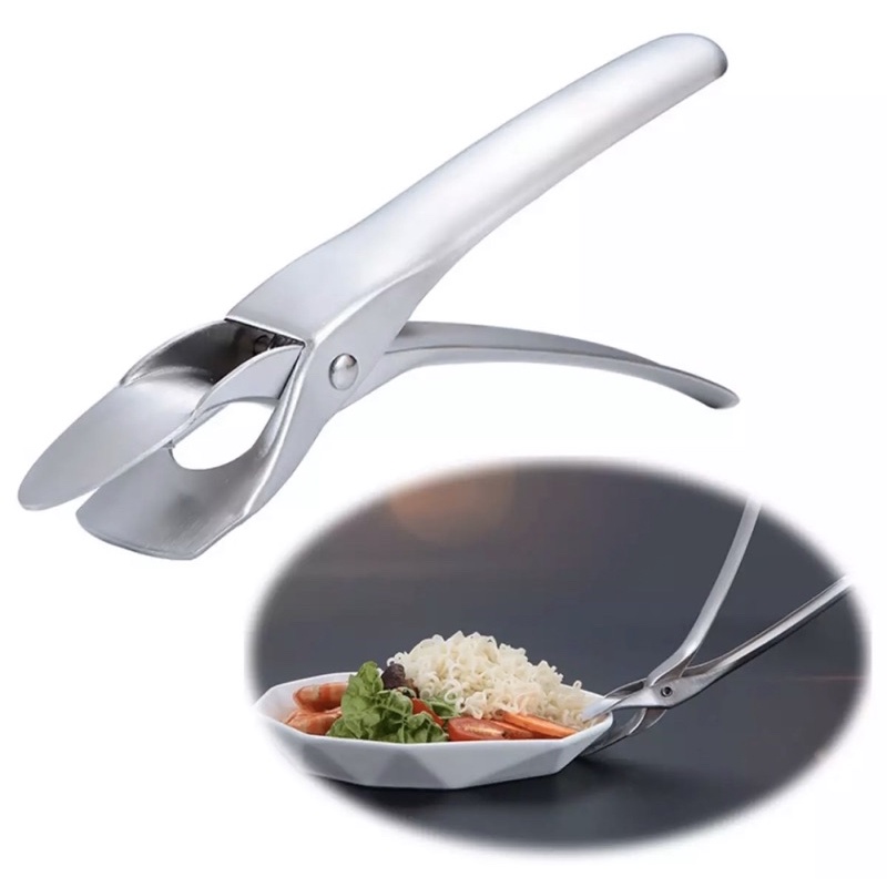 Dụng cụ kẹp gắp Tô/ Dĩa chống nóng inox 304 thép không gỉ