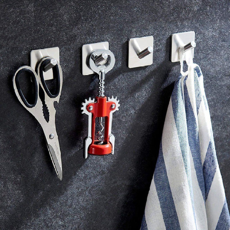 Ảnh Móc INOX 304 Dán Tường Treo Đồ Đa Năng Sử Dụng Keo 3M Siêu Chắc - OENON 3