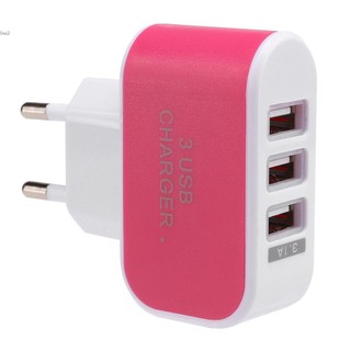 Củ Sạc 3 Cổng USB 3.1A Cốc Sạc Đa Năng Nhiều Máy Nhựa ABS Màu Sắc Đẹp Có Đèn LED Hàng Cao Cấp