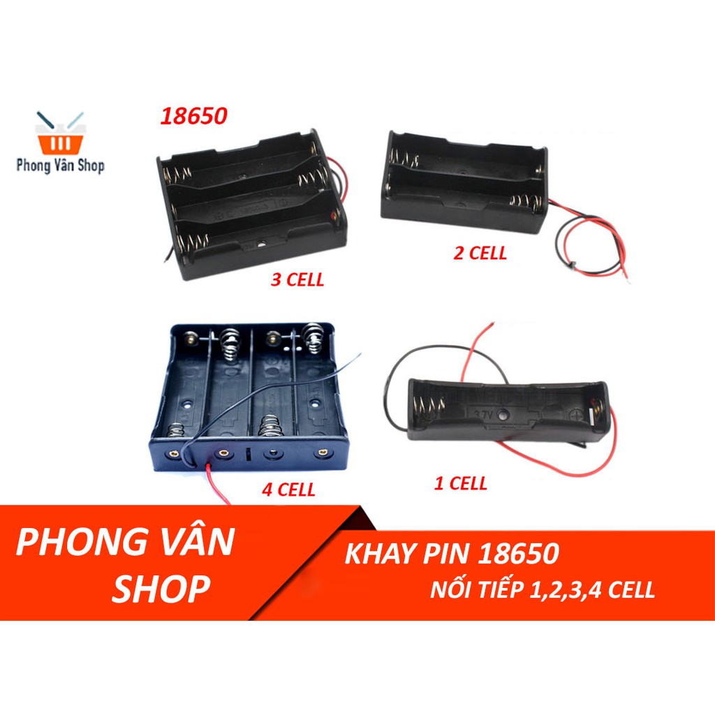 Khay đựng pin nối tiếp 18650 1-2-3-4 cell pin | Shopee Việt Nam