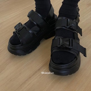 [Có sẵn size nam nữ] BUCKLE SANDALS - GIÀY SANDALS Phối Khoá Đế 6cm nhẹ như mây Kawaii Viet Nam