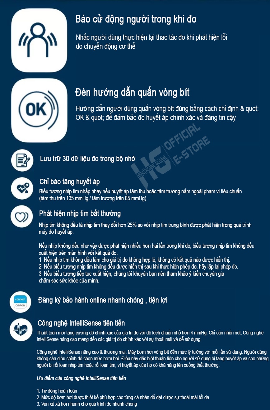 Mô tả Máy Đo Huyết Áp Bắp Tay Tự Động Omron HEM-7143T1 | Công Nghệ Intellisense Hỗ Trợ Đo Huyết Áp, Nhịp Tim Ngay Tại Nhà - 2