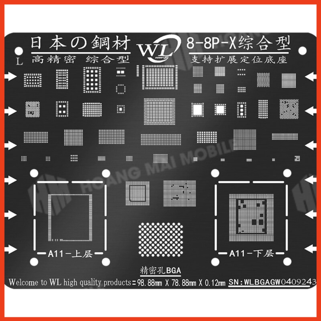 Vỉ tạo chân IC/CPU WL 6G-16PM màu đen