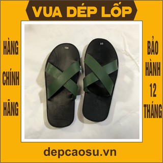 Dép cao su kiểu dép lê 2 quai chéo màu sắc thương hiệu Vua Dép Lốp Phạm Quang Xuân, chính hãng