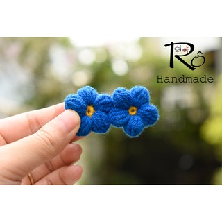 Kẹp tóc mỏ vịt bông hoa đôi tiểu thư xinh xắn cho nữ và bé gái 5.5cm |Cặp tóc len |Shop Rô Handmade