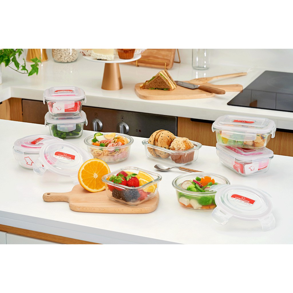 Ảnh Hộp thủy tinh đựng thực phẩm chịu nhiệt COBA'COOK hình tròn dung tích 400ml- CBHR400 4