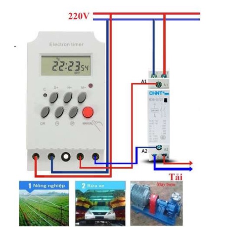 Combo Bộ hẹn giờ KG316T + contactor NCH8