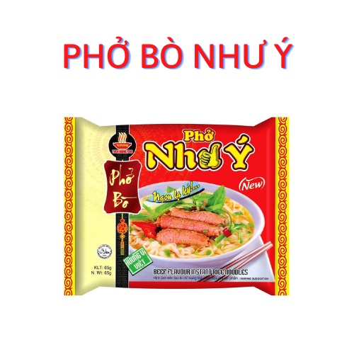 (Free Ship)Thùng 30gói Phở Như Ý 2 loại chay + mặn (bò)