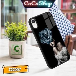 Ốp iphone in hình cực đẹp siêu bền chống sốc va đập - Cô gái cá tính cách điệu hoa hồng xanh