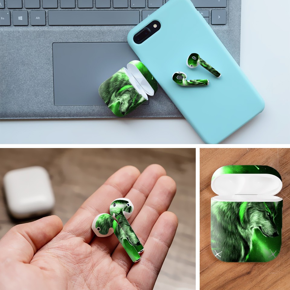 Miếng dán skin cho AirPods in hình con vật - dvz013 (AirPods 1, 2, 3, Pro, i12)