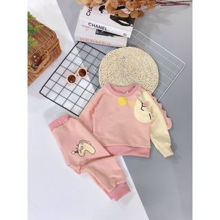 Bộ nỉ bé gái, bộ thu đông bé gái, bộ nỉ chui đầu bé gái