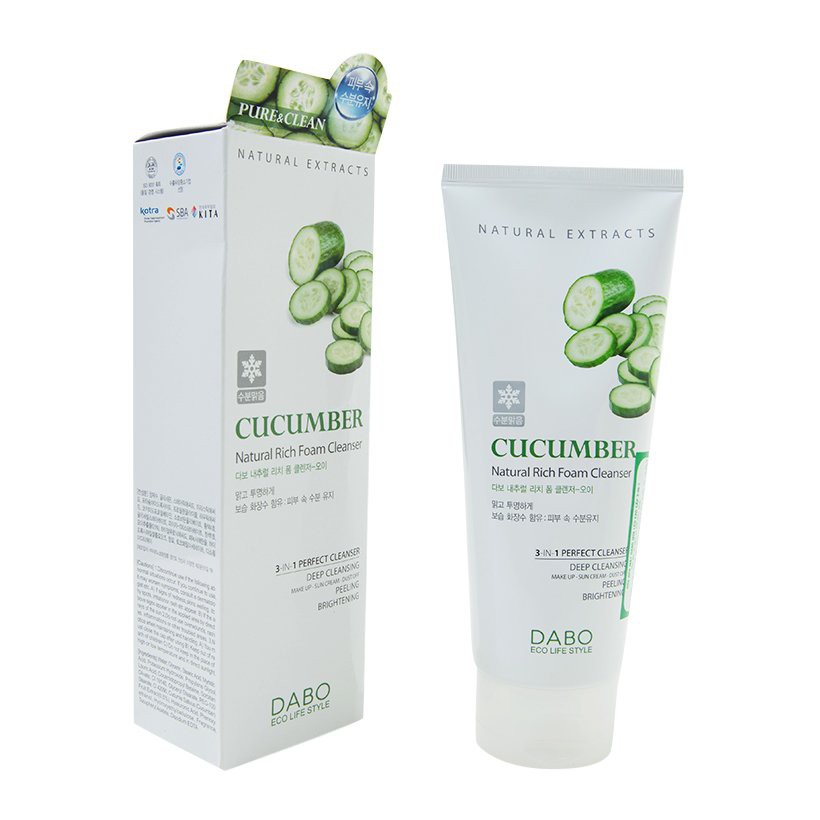 Ảnh Sữa rửa mặt cao cấp tinh chất Dưa Leo 3 in 1 Cucumber Natural Rich Foam Cleanser 180ml 4