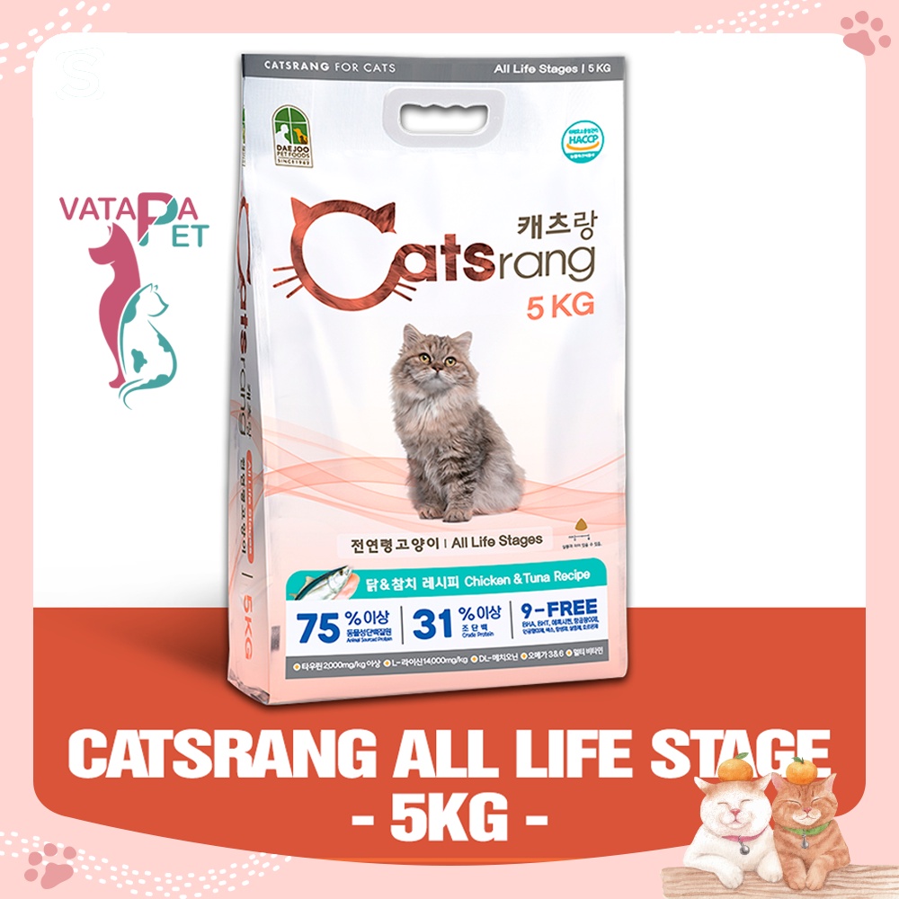Hạt Catsrang 5Kg cho Mèo mọi độ tuổi, thức ăn cho Mèo Hàn Quốc | Shopee ...