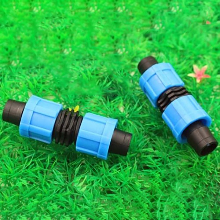 Đầu nối thẳng ống tưới nhỏ giọt dẹp 16mm kiểu ren vặn, phụ kiện dây tưới nhỏ giọt