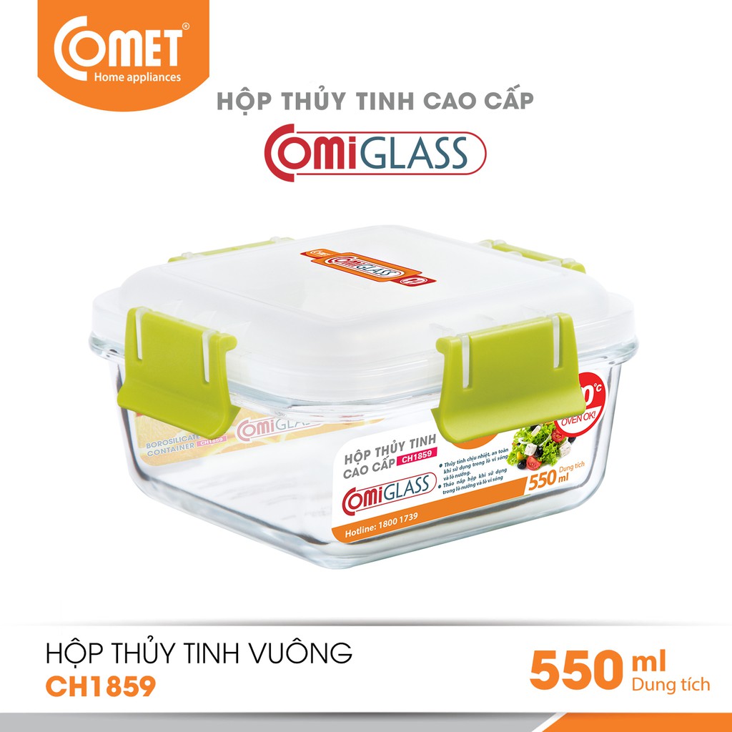 Combo 3 hộp thực phẩm thuỷ tinh  CH1859 - 550ml