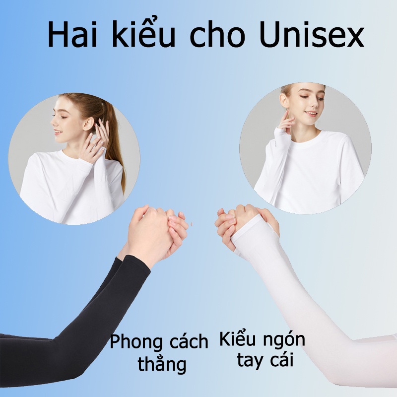Găng ống tay lụa lạnh chống nắng chống tia cực tím UPF50+ cho lái xe câu cá đạp xe