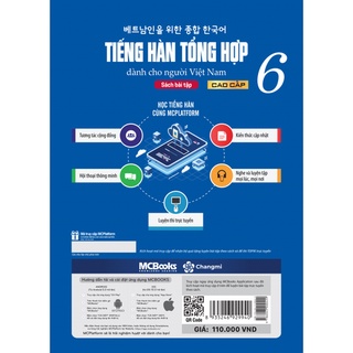 Sách Bài tập Tiếng Hàn tổng hợp cao cấp 6 - MCBooks Chính Hãng