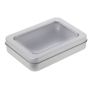 Hộp thiếc đựng đồ có nắp cửa sổ tiện dụng