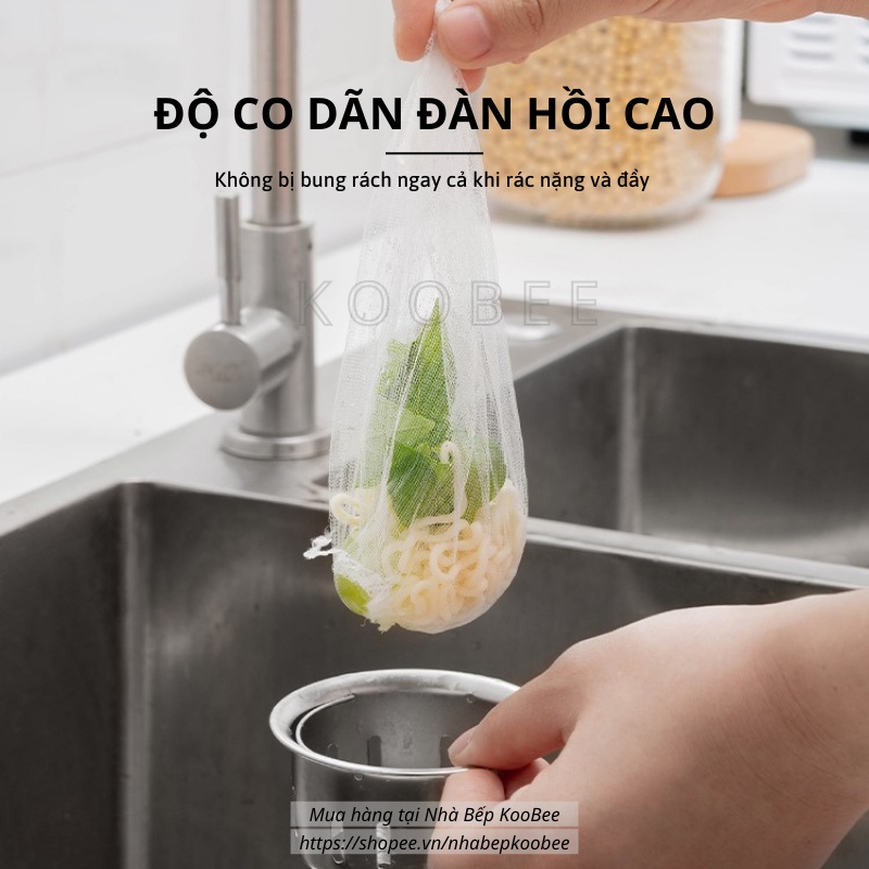 Túi Lọc Rác Bồn Rửa Chén KOOBEE – Lưới Siêu Dai, Đầu Chun Co Giãn Chống Tắc Nghẽn | CSNC01