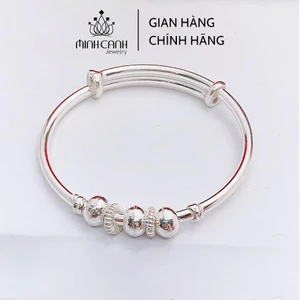 Vòng Bạc Ta Trẻ Em Mix 3 Bi - Minh Canh Jewelry