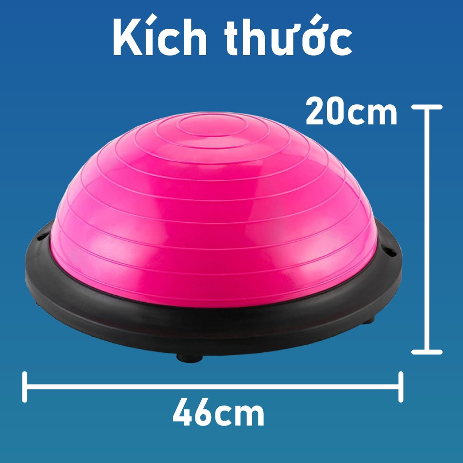 Ảnh {PINK 46x20} BG bóng YOGA bóng tập thể lực thăng bằng BALL BALANCE Bosu_ĐƯỜNG KÍNH :46CM. 2