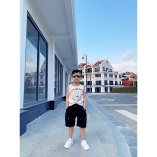 Áo ba lỗ cotton quảng châu cho bé trai tư 10-25kg