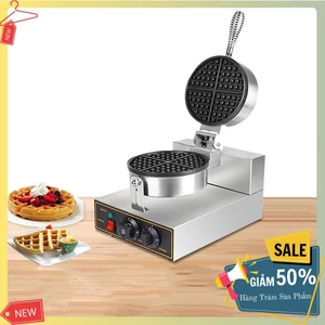 Máy nướng bánh tổ ong công nghiệp 1200W gia nhiệt kép, chống dính teflon siêu bền