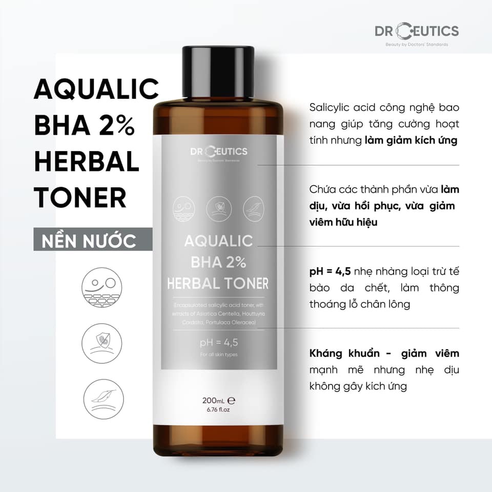 Ảnh Tẩy tế bào chết DrCeutics BHA 2% dung dịch làm sạch và cân bằng da 200ml 1