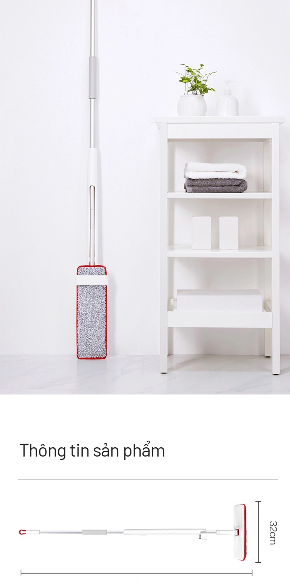 Cây lau nhà Parroti MG01 dễ dàng cất giữ
