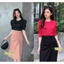 chân váy bút chì với điểm váy sành điệu