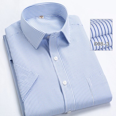 Plus Kích Thước Tay Ngắn Áo Sơ Mi Nam Slim Fit Công Sở Top Casual D82