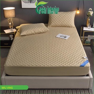 GA CHỐNG THẤM COTTON THOÁNG MÁT KHÁNG KHUẨN LOẠI TỐT GREEN FURNI ĐƠN SẮC - XANH ĐẬM -XANH NHAT