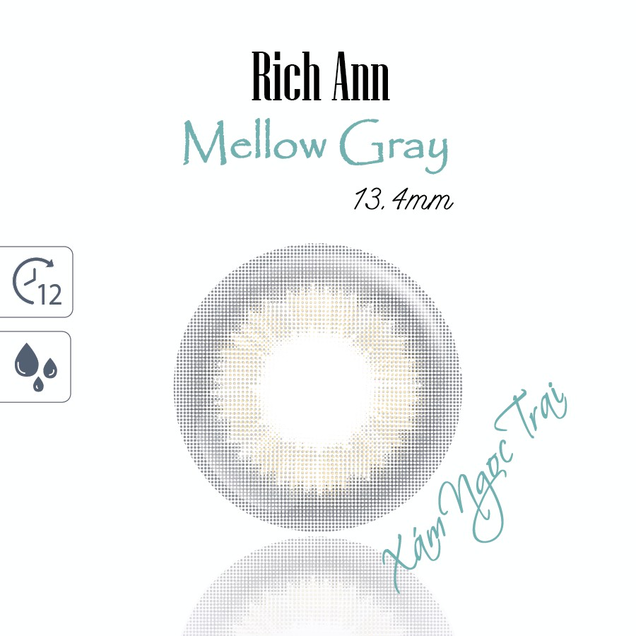 [1 cặp] Kính Áp Tròng Cận 1 Ngày ANN365 Hàn Quốc Màu Xám Ngọc Trai Rich Ann Mellow Gray