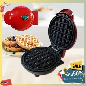 Máy kẹp nướng bánh waffle 350W gia nhiệt kép, chống dính telfon siêu bền