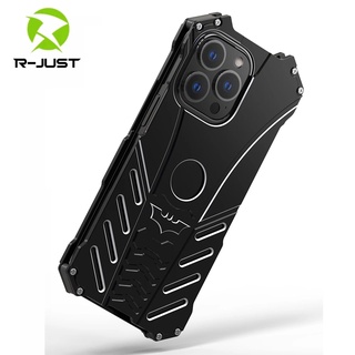 [R-JUST] Aluminum Metal Batman Case For iPhone 16 15 Plus 14 Pro Max Cover 13 12 Mini 11 Tough Alloy Armor Shockproof Skin Cases Ốp Điện Thoại Hợp Kim Nhôm Cứng Chống Sốc