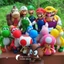 PS1 Super Mario Bros PVC Hình Đồ Chơi Mario Luigi Wario Yoshi Đào cóc Donkey Kong Bowser Boo Goomba 20 Loại 7 ~ 14cm S